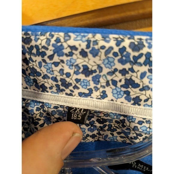 ROSSO MILANO Italy Modern Fit Button Up Shirt FLORAL FLIP CUFF Men's Sz 2XL - Picture 3 of 4